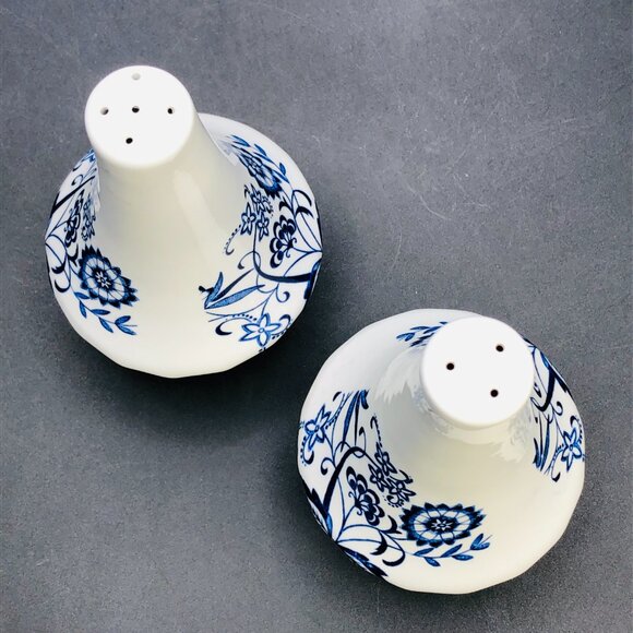 Vintage 60s Classic JG Meakin England BLUE NORDIC Salt Pepper Shaker Set - Picture 5 of 10